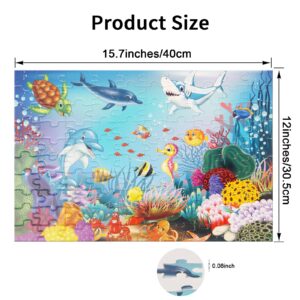 100 Piece Puzzles for Kids, Underwater World Jigsaw Puzzles for Toddler Children Learning Preschool Educational Puzzles Intellectual Development Toys 4-8 Years Old Gift for Boys and Girls