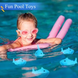 24 Pcs Rubber Sharks for Kids Blue Shark Bath Toys Bulk Mini Floating Squeaky Rubber Sharks Cute Squeezable Bathtub Toys for Shower Classroom Carnival Cake Decoration Birthday Pool Party Favors