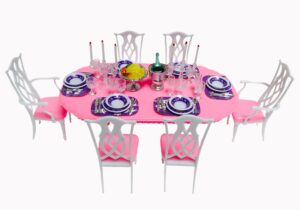 irra bay dollhouse furniture - pink dinning table set