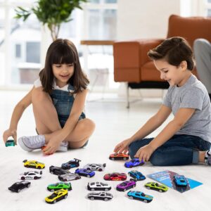 FUN LITTLE TOYS 28 Pieces Race Car Valentines Day Gifts Valentine's Day Cards for Kids, Greeting Cards with Cars Toys for Boys Classroom School Exchange Prize Party Favor Supplies