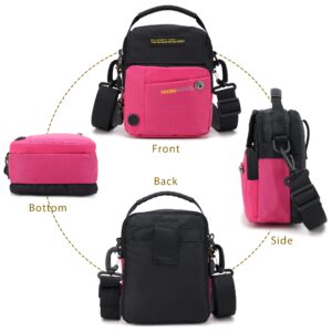 Mini Crossbody Bags for Men Oxford Small Shoulder Messenger Man Purse handbag Travel for Cell Phone Passport Utility Wallet Pink