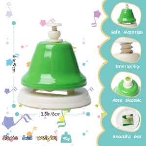 Desk Bells, Rainbow Diatonic Hand Bells for Kids with 17 Songbook & Musical Flash Cards, Toddler Preschool Musical Learning Toys, Boys & Girls Birthday Gift for 3-Year-Old and Over