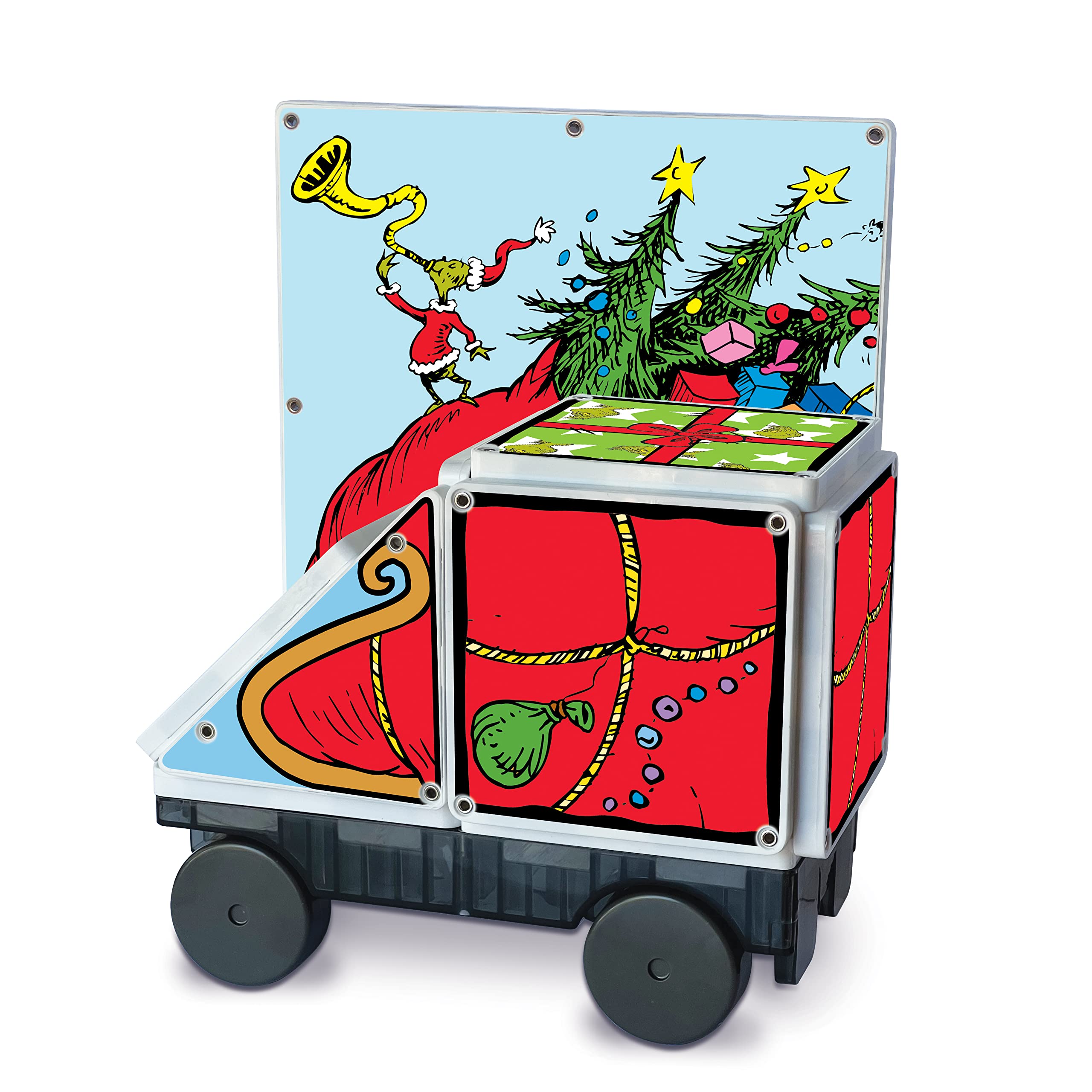 CreateOn Magna-Tiles Limited Edition How The Grinch Stole Christmas Magna-Tiles Structure Set, Magnetic Building Tiles Making Learning Fun and Hands-On, Educational Toy for Kids Ages 3 Years +