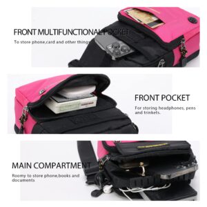 Mini Crossbody Bags for Men Oxford Small Shoulder Messenger Man Purse handbag Travel for Cell Phone Passport Utility Wallet Pink