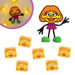 glo pals x sesame street julia water-activated bath toy with 6 reusable light-up cubes for sensory play