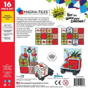 CreateOn Magna-Tiles Limited Edition How The Grinch Stole Christmas Magna-Tiles Structure Set, Magnetic Building Tiles Making Learning Fun and Hands-On, Educational Toy for Kids Ages 3 Years +