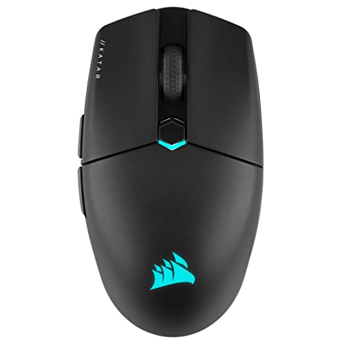 Corsair KATAR Elite Wireless Gaming Mouse - Ultra Lightweight, Marksman 26,000 DPI Optical Sensor, Sub-1ms Slipstream Wireless Connection, Up to 110 Hours of Rechargeable Battery Life - Black