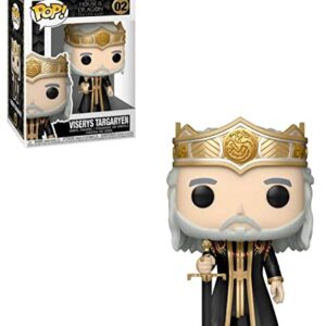 POP House of Dragon - Viserys Targaryen Funko Vinyl Figure (Bundled with Compatible Box Protector Case), Multicolored, 3.75 inches