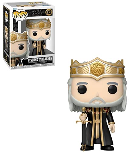 POP House of Dragon - Viserys Targaryen Funko Vinyl Figure (Bundled with Compatible Box Protector Case), Multicolored, 3.75 inches