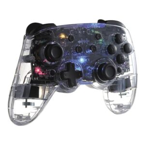 Mad Catz C.A.T. 9 Bluetooth 5.0 Wireless USB-C Wired Game Controller Clear 8-Color RGB Illumination Dual Vibration 6-Axis Motion Sensor - PC/iPhone/Android/Switch