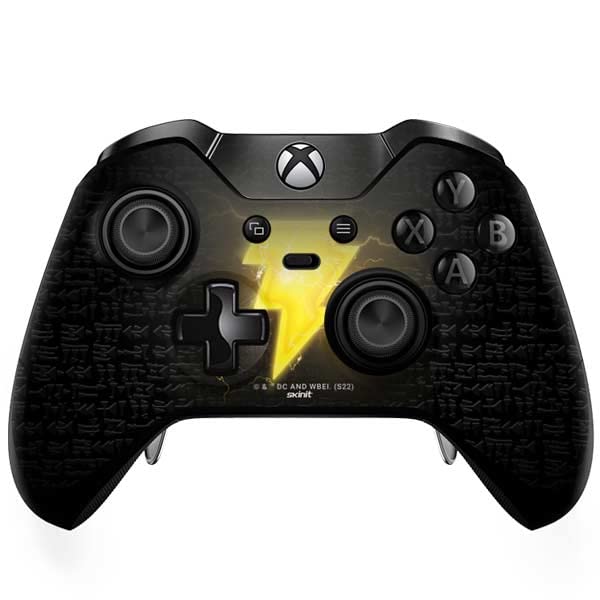 Skinit Decal Gaming Skin Compatible with Xbox One Elite Controller - Officially Licensed Warner Bros Black Adam Lightning Bolt Design