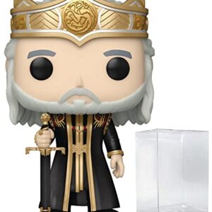 POP House of Dragon - Viserys Targaryen Funko Vinyl Figure (Bundled with Compatible Box Protector Case), Multicolored, 3.75 inches