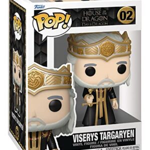 POP House of Dragon - Viserys Targaryen Funko Vinyl Figure (Bundled with Compatible Box Protector Case), Multicolored, 3.75 inches