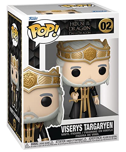 POP House of Dragon - Viserys Targaryen Funko Vinyl Figure (Bundled with Compatible Box Protector Case), Multicolored, 3.75 inches