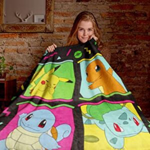 Northwest Pokemon 90's Character Box Design Gaming Plush Throw Blanket 46' x 60'