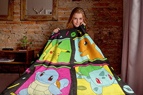 Northwest Pokemon 90's Character Box Design Gaming Plush Throw Blanket 46' x 60'