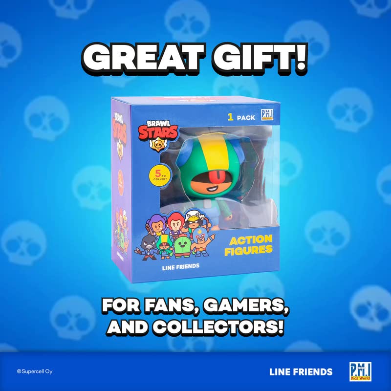 P.M.I. Brawl Stars 4.5" Leon with Lollipop Action Figure - Officially Licensed, Articulated, Gift for Gamers