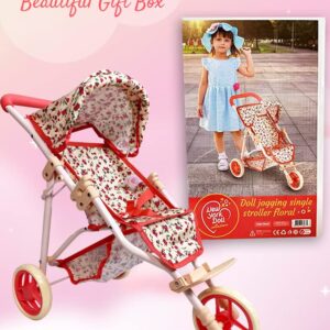 Baby Doll Stroller for Dolls | Play Toy Doll Stroller for Toddlers 3 Year Old Girls Gift | Push Pram Baby Stroller for Dolls, Babydoll Stroller Jogger Baby Carriage for Dolls (Quality Floral Print)