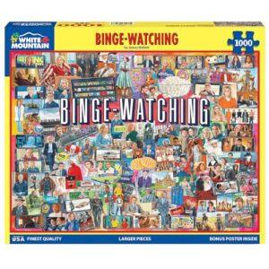 White Mountain Puzzles - Binge Watching - 1000 Piece Jigsaw Puzzle for Adults - Fun Family Activity - 24"x30"