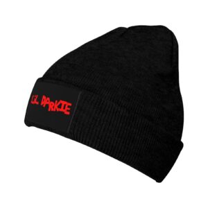 lil darkie logo knit hat winter summer warm skull cap for womens and mens beanie hat black