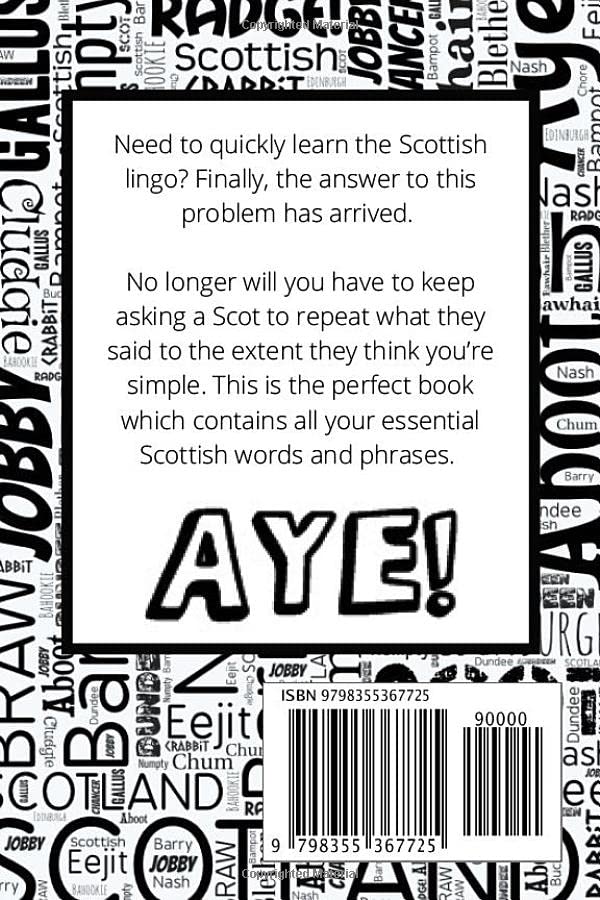 Scotland Slang Phrase Book. A Pocket Guide To Scottish Words & Phrases: A fun mini dictionary to learn yourself the Scottish dialect – humorous funny gift idea