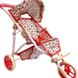 Baby Doll Stroller for Dolls | Play Toy Doll Stroller for Toddlers 3 Year Old Girls Gift | Push Pram Baby Stroller for Dolls, Babydoll Stroller Jogger Baby Carriage for Dolls (Quality Floral Print)