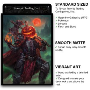 Fantasy North - The Pumpkin King - 100 Smooth Matte TCG Trading Card Sleeves - Fits Magic MTG Commander Pokemon and Other Card Games - Playing Card Sleeves