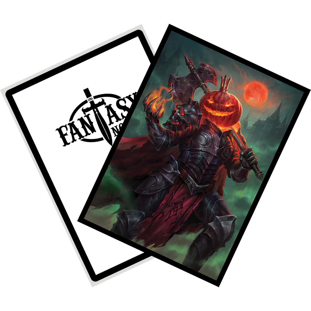 Fantasy North - The Pumpkin King - 100 Smooth Matte TCG Trading Card Sleeves - Fits Magic MTG Commander Pokemon and Other Card Games - Playing Card Sleeves