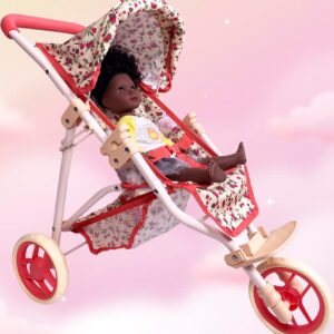 Baby Doll Stroller for Dolls | Play Toy Doll Stroller for Toddlers 3 Year Old Girls Gift | Push Pram Baby Stroller for Dolls, Babydoll Stroller Jogger Baby Carriage for Dolls (Quality Floral Print)