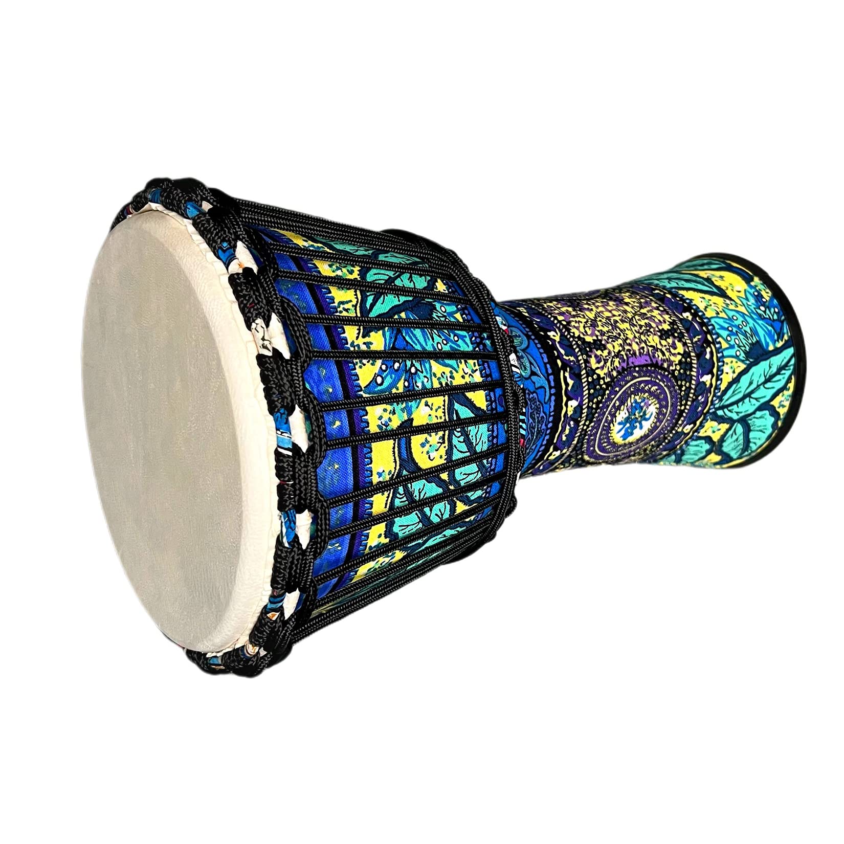 RUOSWTE 8.5 "Djembe Drum, Bongo Drum, Percussion Music, Sheepskin Drum Face, Professional Tuning, Hand Drum（Maple Blue）