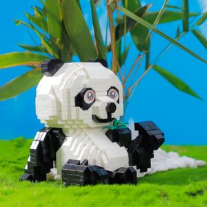 Larcele Micro Building Blocks Set, DIY Mini 3D Building Toy Bricks,820 Pieces KLJM-08 (Panda)