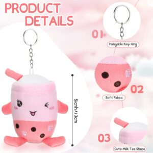 Jerify 16 Pcs Boba Tea Keychain Plush Bubble Tea Stuffed Animal Milk Tea Boba Plush Toy for Birthday Party Boba Lover(Animal)