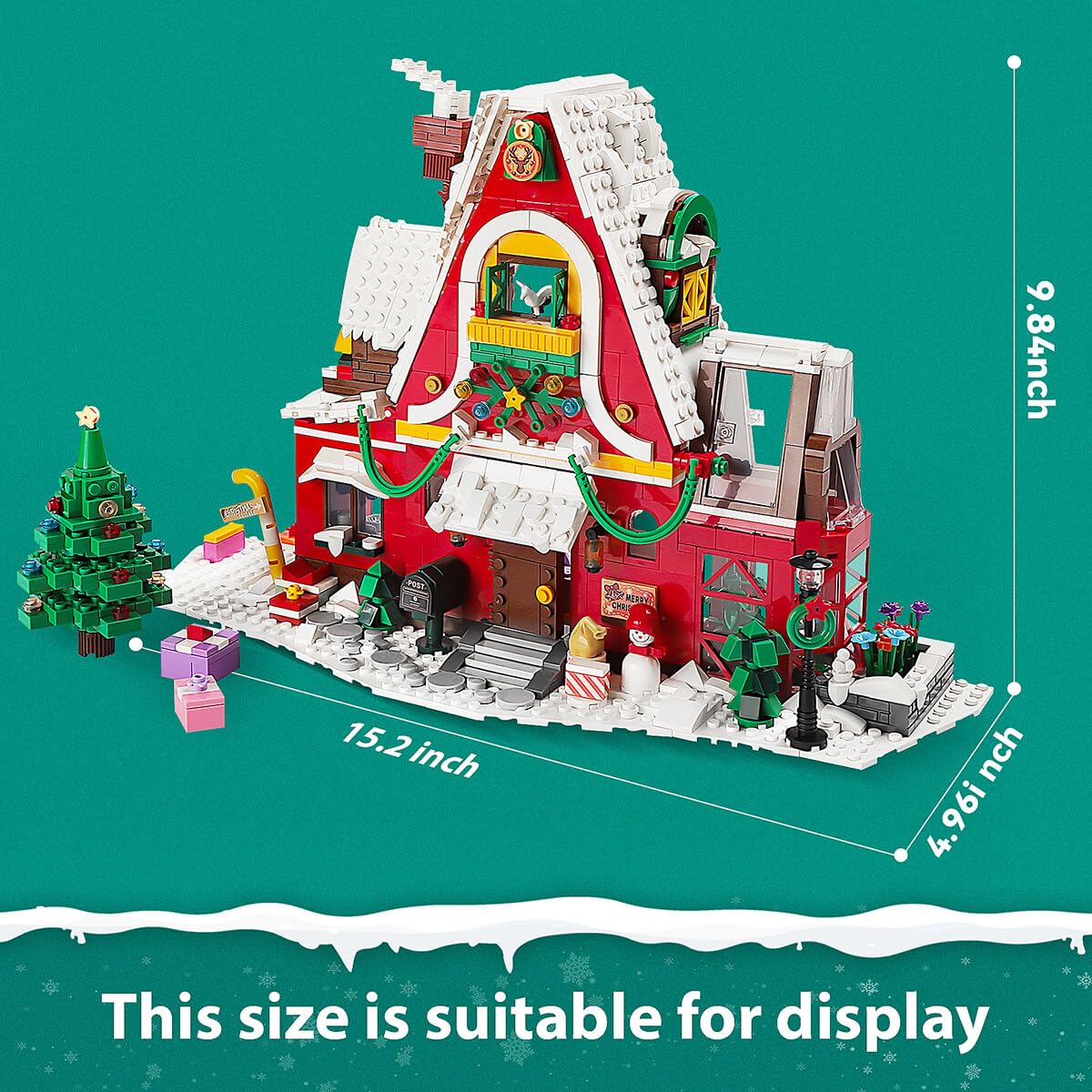 GEVINST Christmas House Building Blocks Set, with LED Light, Small Christmas Tree, Advent Calendar 2024 Gingerbread House Toy for Boys & Girls and Adults (1301 Pieces)