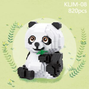 Larcele Micro Building Blocks Set, DIY Mini 3D Building Toy Bricks,820 Pieces KLJM-08 (Panda)