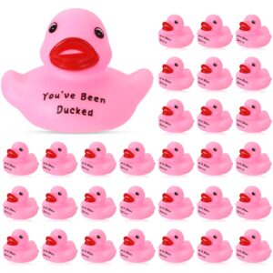 30 pcs pink rubber ducks you've been ducks shower rubber ducks 2.16 inch rubber ducks small ducks float bathtub toys party favor for birthday carnival ducking game