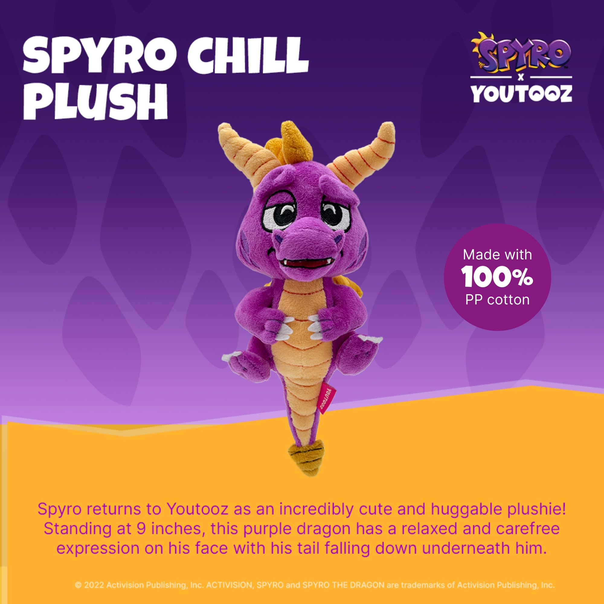 YouTooz Spyro Chill Plush 9" inch, Very Soft and Cute Spyro Chill Plush Based on Video Game Spyro Spyro Collection