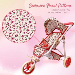 Baby Doll Stroller for Dolls | Play Toy Doll Stroller for Toddlers 3 Year Old Girls Gift | Push Pram Baby Stroller for Dolls, Babydoll Stroller Jogger Baby Carriage for Dolls (Quality Floral Print)