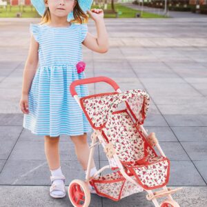 Baby Doll Stroller for Dolls | Play Toy Doll Stroller for Toddlers 3 Year Old Girls Gift | Push Pram Baby Stroller for Dolls, Babydoll Stroller Jogger Baby Carriage for Dolls (Quality Floral Print)