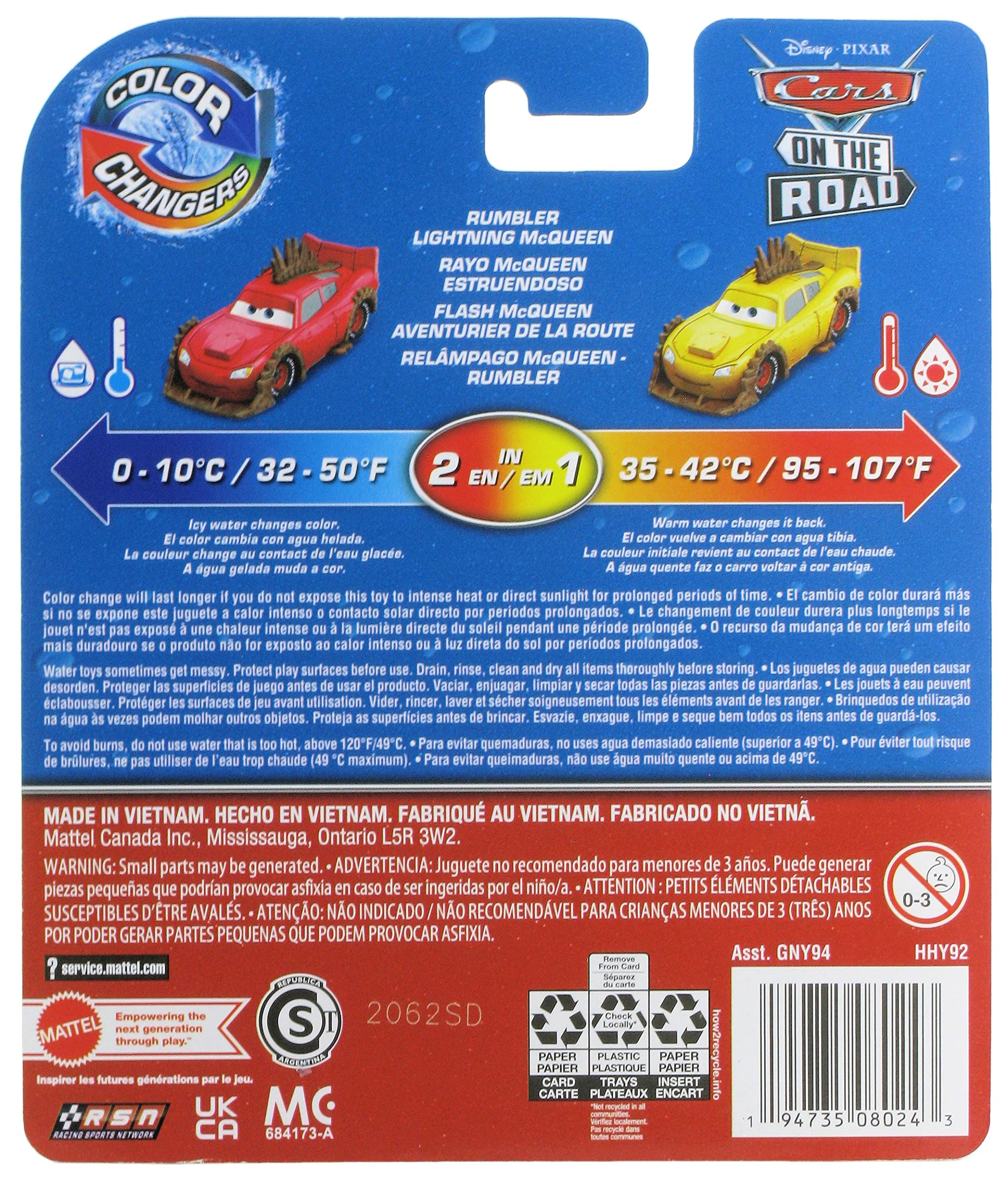 Disney Cars Toys Disney Cars Color Changers 2022 On The Road Rumbler Lightning McQueen