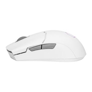 Cooler Master MM712 Wireless Gaming Mouse White with Adjustable 19,000 DPI, 2.4GHz and Bluetooth, Ultraweave Cable, PTFE Feet, RGB Lighting and MasterPlus+ Software