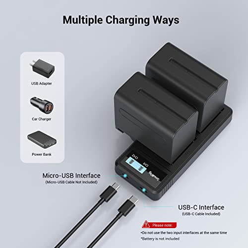 SmallRig Fast Charger Dual USB Charger with LCD Display for Sony NP-F970 NP-F930 NP-F950 NP-F960 NP-F550 NP-F530 NP-F330 NP-F570 Battery - 4086