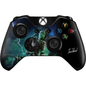 skinit decal gaming skin compatible with xbox one controller - officially licensed tate and co. medusa design