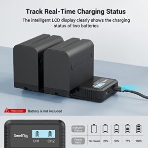 SmallRig Fast Charger Dual USB Charger with LCD Display for Sony NP-F970 NP-F930 NP-F950 NP-F960 NP-F550 NP-F530 NP-F330 NP-F570 Battery - 4086