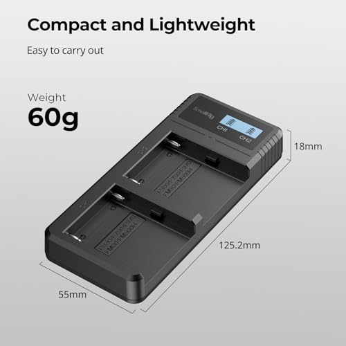 SmallRig Fast Charger Dual USB Charger with LCD Display for Sony NP-F970 NP-F930 NP-F950 NP-F960 NP-F550 NP-F530 NP-F330 NP-F570 Battery - 4086