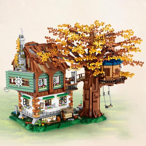 LOZ Mini Blocks 1033 Treehouse Building Set, 4761Pcs Ideas Tree House Building Blocks Kit, DIY Mini Bricks Tree House Model Sets, Awesome Building Toys Gift for Adults, Not Compatible with Lego