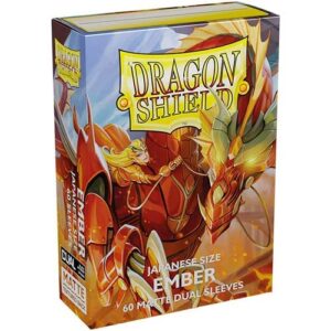 Arcane Tinmen Dragon Shield – Matte Japanese Dual Ember Alaria: Warrior Princess (Orange)100 CT Japanese Size Card Sleeves- MTG Card Sleeves - Compatible with Pokemon & Magic The Gathering (AT-15154)