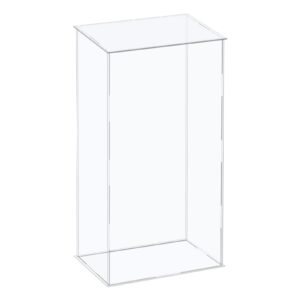 MECCANIXITY Acrylic Display Case Plastic Box Cube Storage Box Clear Assemble Showcase 4.3x4.3x14.1 Inch for Collectibles