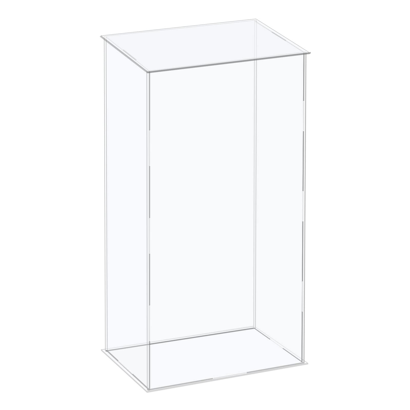 MECCANIXITY Acrylic Display Case Plastic Box Cube Storage Box Clear Assemble Showcase 4.3x4.3x14.1 Inch for Collectibles