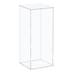 meccanixity acrylic display case plastic box cube storage box clear assemble showcase 8.3x6.3x16.1 inch for collectibles