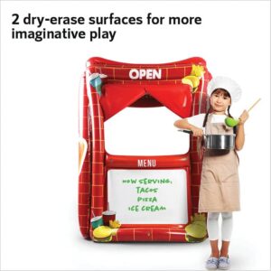 Upper Midland Products Inflatable Puppet Theater and Drive Thru - Puppet Show Theater for Kids with Dry Erase Board - Puppet Show for Kids- Reversible Toddler Drive Thru Play - 28" x 20" x 41"Inches